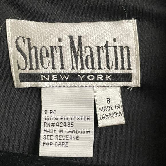 1990s Vintage 8 short sleeve blouse with sheer train black goth cocktail party - Picture 7 of 9